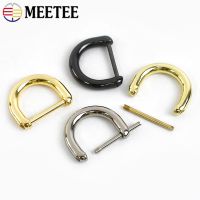 ✁ Meetee 5/10Pcs 13/16/20/25mm Metal D Ring Buckle Bags Strap Rings Screw Hang Hook Luggage Decor Connect Buckles Sewing Accessory