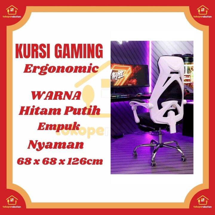 [TPR] Kursi Gaming Murah Kursi Game Kursi Gamer Ergonomic Mesh Back