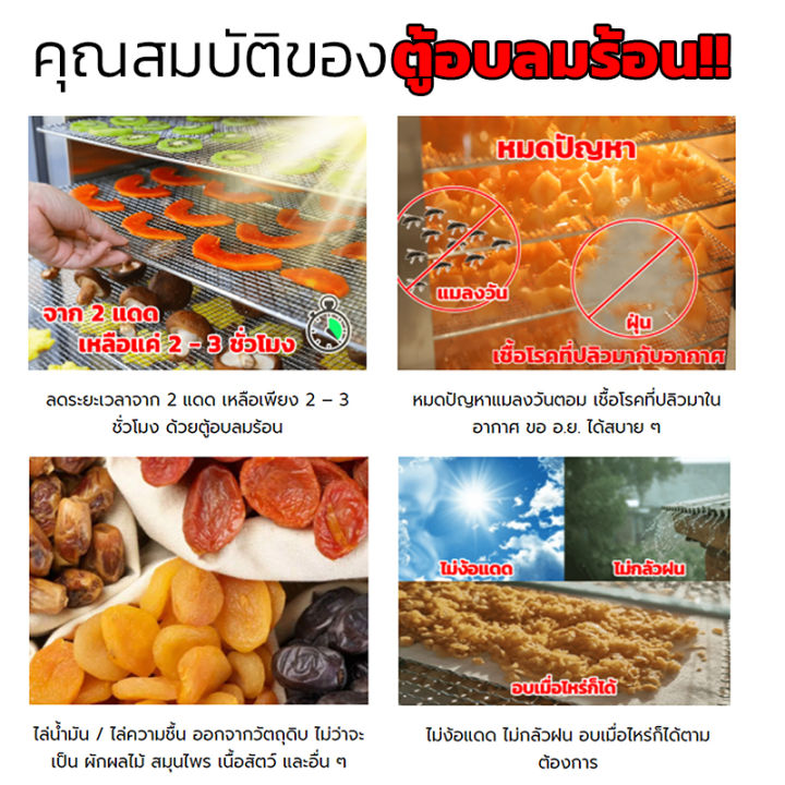 kitchenmall-ตู้อบลมร้อน-เครื่องอบผลไม้แห้ง-เครื่องอบแห้ง-เครื่องอบลมร้อนสแตนเลส-รุ่นเล็ก-จำนวน-8-22-ถาด-สำหรับธุรกิจขนาดเล็ก-ส่งโดยผู้ขายฟรี