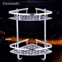 【CC】 Gnimauhz 1/2/3 Layer Aluminum Shelf Triangular Shower Shampoo Rack corner storage shelves