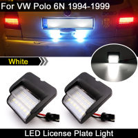 2Pcs For VW Polo 6N 1994-1999 Car Rear High Brightness White LED License Plate Light Number Plate Lamp