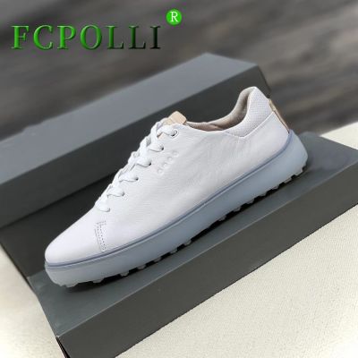 ☂✚✇ Professional Golf Shoes for Women Anti-Slippery Sport Shoes Ladies Genuine Leather Golf Training Woman White Beige Sneakers