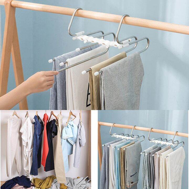 5-in-1-hanger-for-clothes-multifunctional-storage-rack-adjustable-clothes-rack-closet-storage-stainless-steel-trouser-hanger