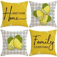 【JH】 Lemon Print Throw Cover Cushion Sofa