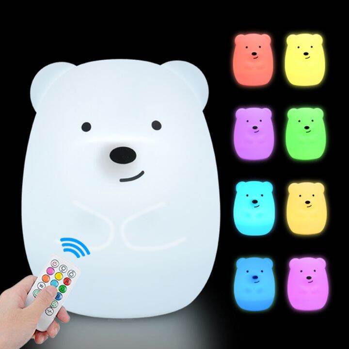 bear-dog-fox-led-night-light-touch-sensor-remote-control-9-colors-timer-usb-rechargeable-silicone-animal-lamp-for-kids-baby-gift