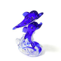 Murano แก้วปลาโลมาขนาดเล็ก Figurines พิพิธภัณฑ์สัตว์น้ำบ้านโต๊ะตกแต่งน่ารักทะเลสัตว์หัตถกรรมเครื่องประดับของขวัญปีใหม่สำหรับเด็ก