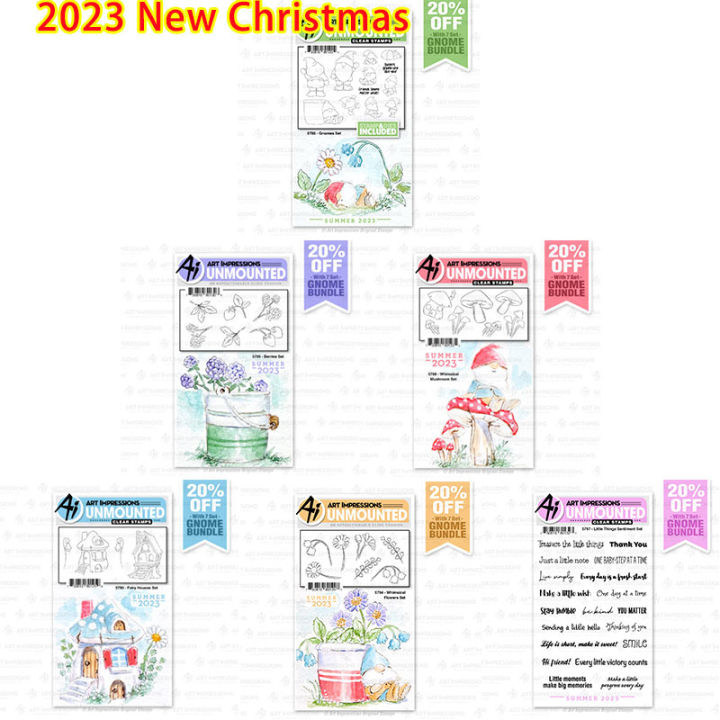 2023-baru-krismas-koleksi-siri-บ้านนางฟ้า-bunga-cendawan-ชุดโนมส์-untuk-สมุดภาพอัลบั้ม-kertas-kad-diy