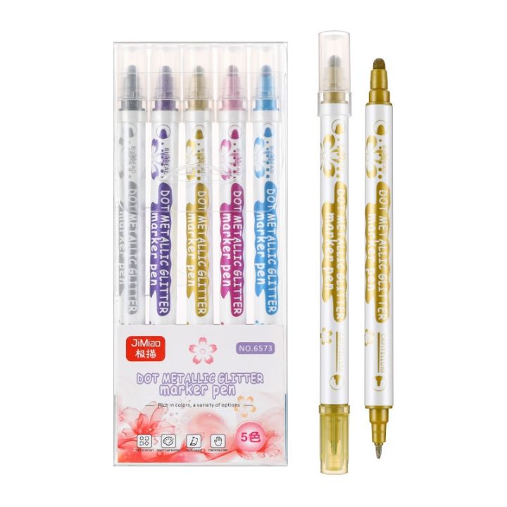 5pcs-dot-metallic-glitter-marker-pen-set-dual-side-big-head-highlighter-for-drawing-painting-art-school-a7362