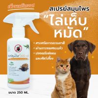 ไล่เห็บ หมัด SAMUNPINE สเปรย์สมุนไพร ขนาด 250 มล./Anti-Tick and Flea Herbal Spray 250 ml. (ปลอดภัย / ไร้สารเคมี / เห็นผลชัดเจนหลังใช้)