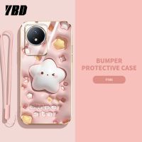 YBD 2023ใหม่เคส3D เคสโทรศัพท์สำหรับหญิงสาวน่ารักลูกกวาดสำหรับ Vivo Y02 Y02A เคสกล้องอย่างแม่นยำเคสโทรศัพท์ยอดนิยมฝาครอบรูปแบบน่ารักพร้อมฟรีสายคล้อง