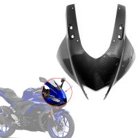 ฝาครอบไฟหน้ารถยนต์สำหรับ YAMAHA YZF YZFR3 R25 R3 YZFR25 2019-2022คาร์บอนไฟเบอร์รถมอเตอร์ไซด์กระจังหน้ากรอบที่ปิดแผงครอบจมูก