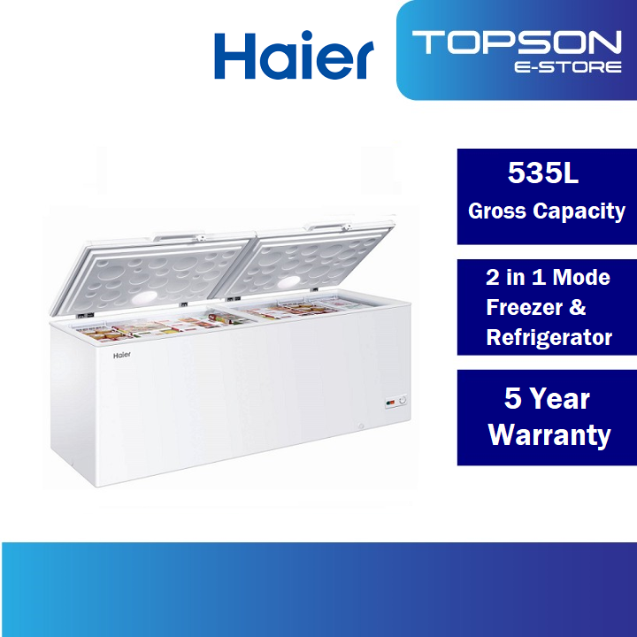 Haier BD568HP Chest Freezer 535L R600a 2 in 1 Convertible Fridge Freezer Twin Door with LED