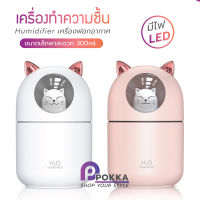 HUMIDIFIER เครื่องเพิ่มความชื้นในอากาศ เครื่องพ่นไอน้ำ มีไฟ LED เปลี่ยนสี 300ml ขนาดพกพา USB