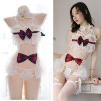 2023 Korean Lace Bat Lingerie Pu Leather Little Demon Women Devil Cosplay Bikini Open Cup Bra Set Lolita Anime Wings Exotic Apparel