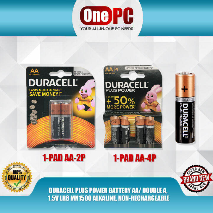 Duracell Plus Power Battery Aa Double A 1 5v Lr6 Mn1500 Alkaline Non Rechargeable Lazada Ph