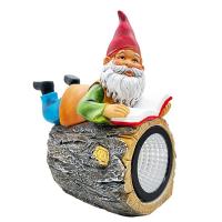 Solar Garden Gnome Decor - Fun Reading Gnomish Resin Statue Solar Lamp for Lawn Patio Balcony Porch