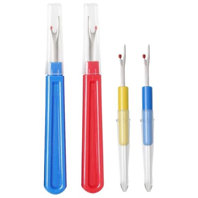 4-Piece Seam Ripper Kit, 2 Sizes of Plastic Sewing Needle Thread Take-Up Tool for Opening Seams and Hem