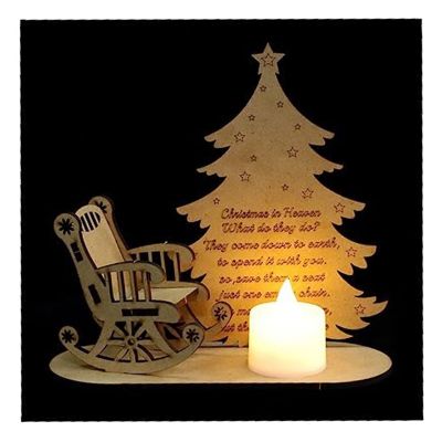 Candle Light Table Candles Wood Rocking Chair Tablescape Decor Christmas Blocks Decor Christmas Wooden Centerpiece Signs