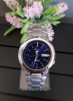 SEIKO 5 Automatic รุ่น SNKA05K1 นาฬิกาผู้ชายสายแสตนเลส สีเงิน หน้าปัดสีน้ำเงิน - มั่นใจ ของแท้ 100% ประกันสินค้า 1 ปีเต็ม