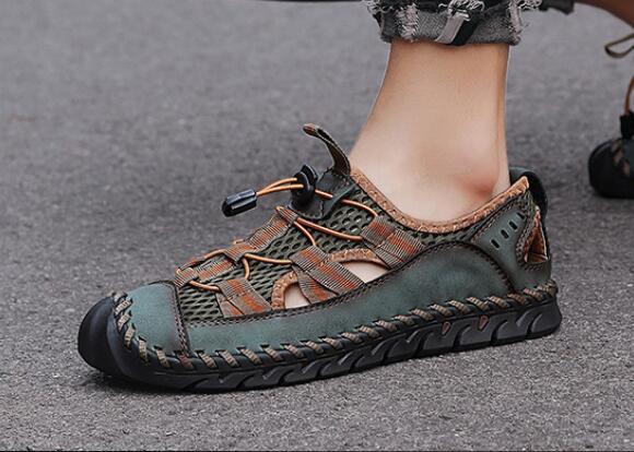 summer-mens-sandals-leather-breathable-designer-elastic-mens-summer-sandals-green-handmade-sandals-roman-outdoor-slippers-vip