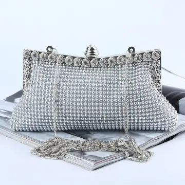 vintage 1960s silver glitter clutch - Clutches & Evening Bags