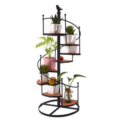 【Fast Delivery】Modern Decorative Iron Plant Rack Stand Plants Succulent shelf 8 layer Stair shape Desktop Garden flower stand + wood plate