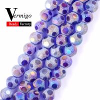 Free Shipping Purple Dull Polished Czech Crystal Glass Beads For Jewelry Making 8mm Matte Spacer Beads Diy Bracelet Accessories