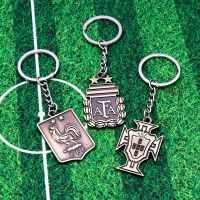 2022 Classic Football Championship Emblem National Team Zinc Alloy Keychain Soccer Team Logo Fans Badge Pendant Keyring Key Chains