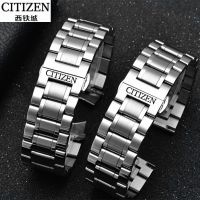 กระทัดรัดของแท้ Citizen นาฬิกาเข็มขัดเหล็กเข็มขัด Light Kinetic Energy Series ผู้ชายและผู้หญิงสแตนเลสผีเสื้อหัวเข็มขัดสร้อยข้อมือ Blue Angel สายคล้อง