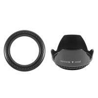 46mm to 58mm Metal Step Up Filter Ring Adapter &amp; DC-SN HOOD 58mm Screw Mount Flower Crown Lens Hood Petal Shape