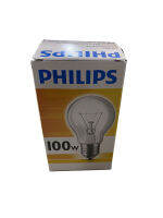 หลอดไฟ หลอดไส้ Philips ขั้วเกลียว 100 W E27 หลอดใสหรี่เเสงไฟได้ ให้ความร้อน