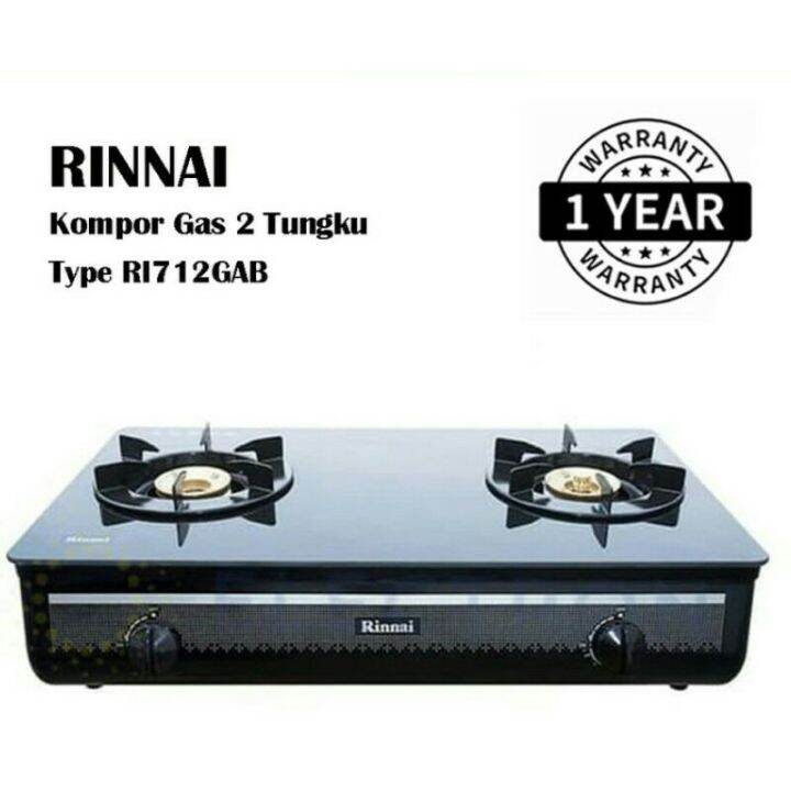 RINNAI RI-712 GA(B) KOMPOR GAS KACA 2 TUNGKU / RINNAI RI-712 GAB / RI712GA  / RI 712 GA (B) | Lazada Indonesia