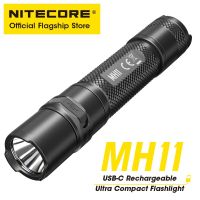 NITECORE ไฟฉาย MH11สำหรับกลางแจ้งเดินป่ากลางคืนตกปลาไฟฉายสว่างมากพร้อมแบตเตอรี่18650น้ำหนักเบาชาร์จไฟ USB ได้