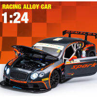 1:24คอนติเนนตัล GT3 Aloy D Iecast รถโมเดลของเล่นซูเปอร์สปอร์ตรถแข่งรุ่นที่มีแสงเสียงดึงกลับยานพาหนะของเล่นสำหรับเด็กผู้ชาย