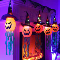 Waterproof Battery For Home Outside Garden Halloween Decorations Hanging Pumpkins With Witch Hats