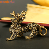 ?【Lowest price】Wonderful เหรียญทองแดงทองเหลืองจีนวินเทจสัตว์ร้ายนำความมั่งคั่งพวงกุญแจจี้ของที่ระลึกของตกแต่ง