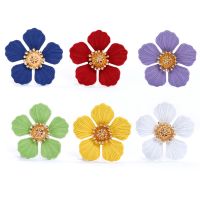 +【； 6Pcs Crafts Phone Case Flower Charm Zinc Alloy Mixed Color DIY Decoration Easy Use Preppy Matte Spray Painted Metal Home