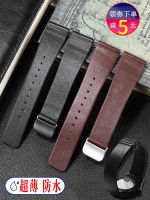 Soft genuine leather watch strap substitute Longines Tissot Seagull Citizen mens and womens plain thin belt dw watch accessories 【JYUE】