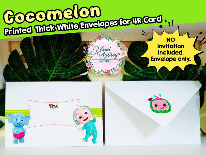 10 pcs Theme Printed Thick White Envelopes for Invitation