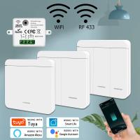 ♤卍▽ Tuya WiFi Smart Switch For Lighting RF 433Mhz Wireless Switch 86 Wall Panel Smart Home Timer Voice Control Google Home Alexa