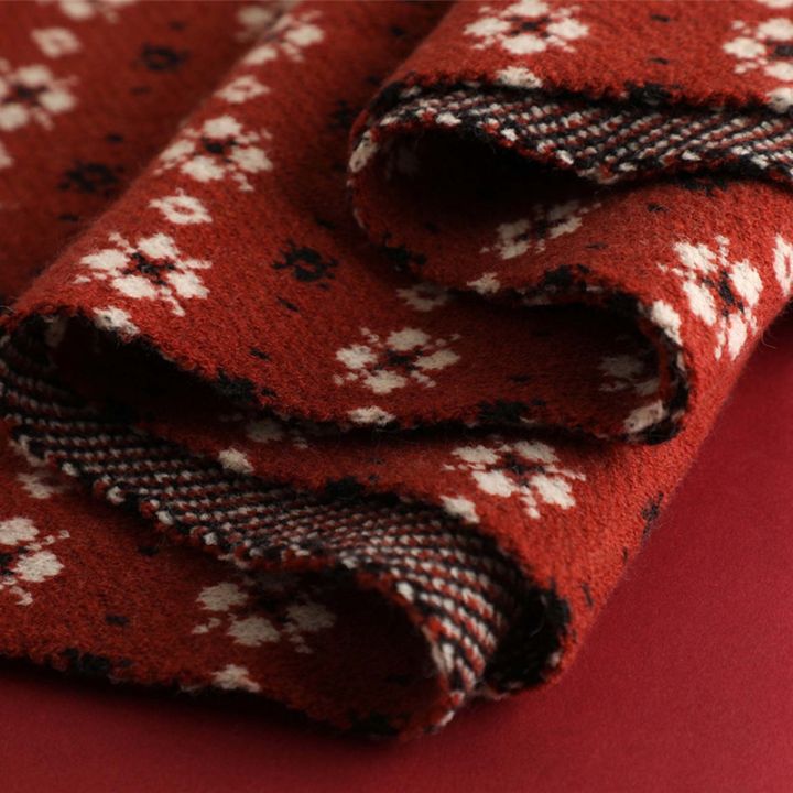 ผ้าพันคอขนสัตว์ถักลายคริสมาสต์สำหรับผู้ชายผู้หญิงผ้าพันคอสีแดงปีใหม่-lijing1pcs-ชุดผ้าพันคอเสริมบุคลิกอบอุ่นลายเกล็ดหิมะพร้อมกวางกวางใหญ่