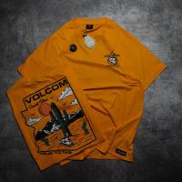 เสื้อยืด VOLCOM สีเหลือง TRUE TO THIS TSHIRT VOLCOM DISTRO พรีเมี่ยม