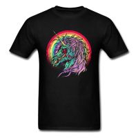 เสื้อยืดผ้าฝ้ายพิมพ์ลายHeavy Metal Band Mens T Shirt Rainbow Zombie Unicorn Image Family T Shirts Breathable Cotton Swe  5NYL