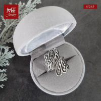 MT แหวนเงินแท้ ลายคลื่นไขว้ งานรมดำ ไซส์: 51, 55, 56, 60 Solid 925 Sterling Silver Ring (sr263) MT Jewelry มณีธารา