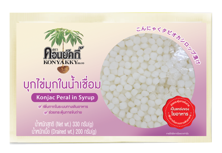 konyakky-คอนยัคกี้-บุกไข่มุกในน้ำเชื่อม-200g-10-ซอง-อาหารสุขภาพ-เจ-บุกไข่มุก