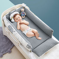 แบบพกพา Baby Nest ผ้าฝ้ายทารกแรกเกิดเตียง Travel Cot พร้อมหมอนชุดเครื่องนอน Bassinet เด็กอุปกรณ์เสริมทารก Sleeping Pod 0-12