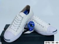 รองเท้าผ้าใบ แบรนด์ Converse ชาย - หญิง รองเท้าคอนเวิร์ส แจ็ค สี white/blue ขาว/น้ำเงิน