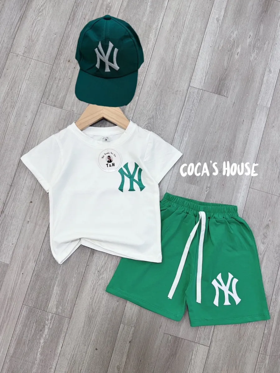 Bộ quần áo thun nữ NY  Set bộ MLB