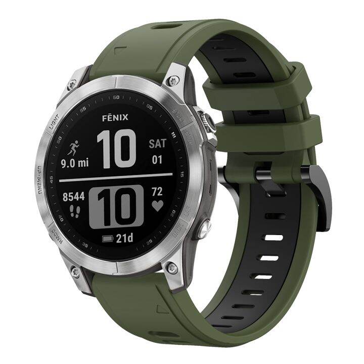 สำหรับ-garmin-instinct-2สาย2นาฬิกาซิลิโคนสีพลังงานแสงอาทิตย์สำหรับกีฬา-สีขาว-สีดำ