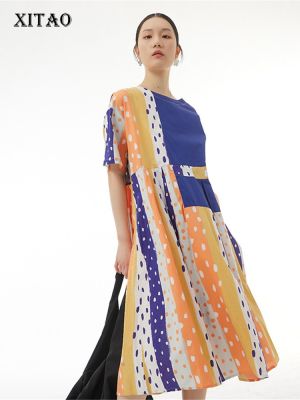 XITAO Dress Print  Women Pot Casual Shier Dress